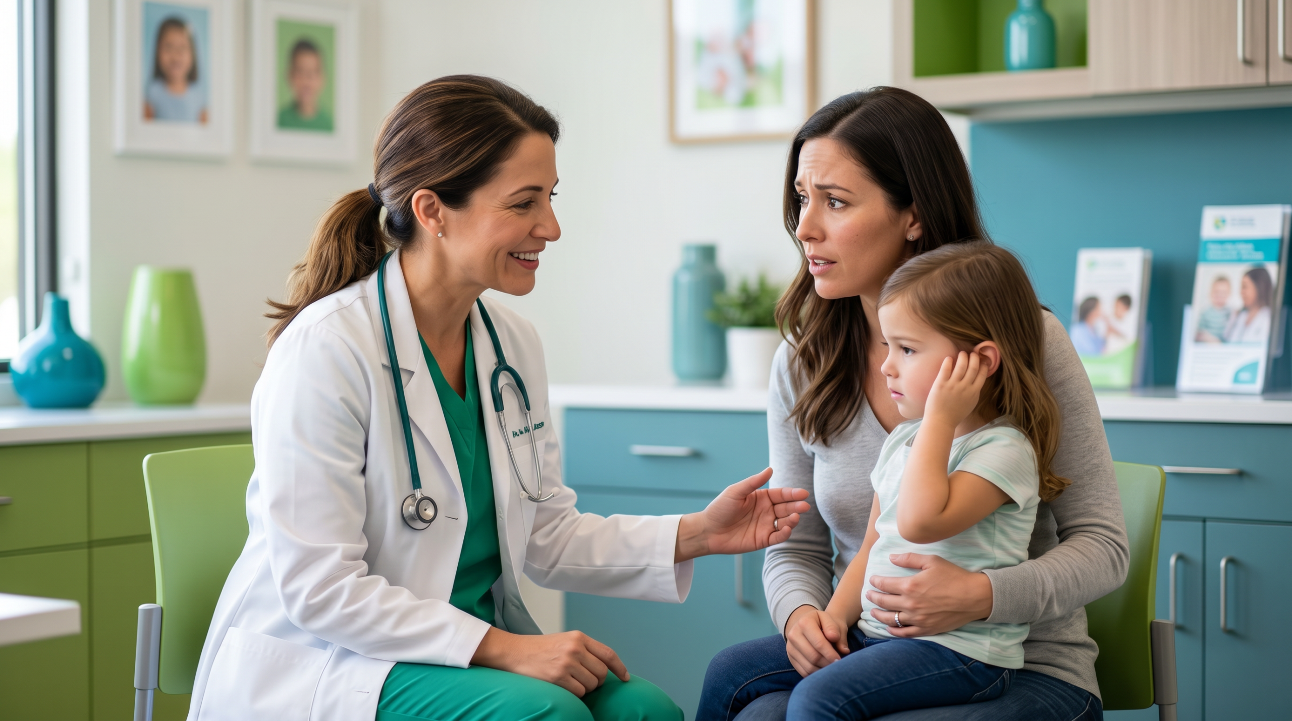 Create a clean realistic pediatric healthcare web