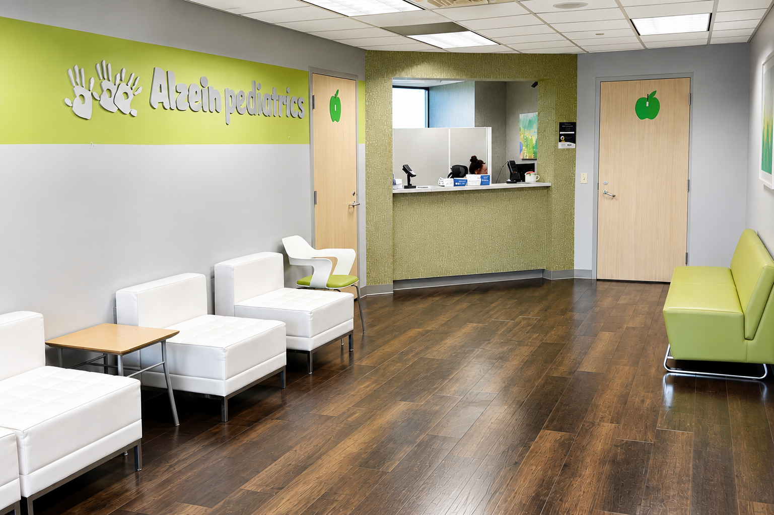 Bright and modern pediatric clinic lobby